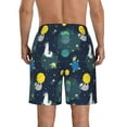 thumbnail image 3 of Bixox Men's Space and Animals printing Casual Classic Fit Short Summer Beach Shorts, 3 of 6