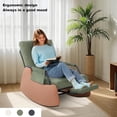 thumbnail image 2 of Home Rocking Recliner Chair for Adults, Modern Upholstered Plush Seating Glider Recliner Chair with Side Pocket, Three Levels of Adjustment, Modern Nursery Accent Sofa Chairs, 2 of 9