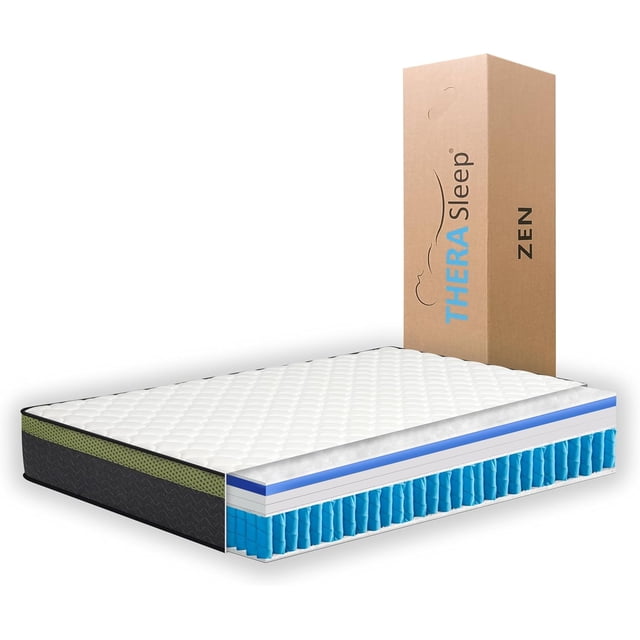 Colchón Individual Híbrido, Thera Sleep Zen Hybrid, Memory Gel Foam, Resortes Independientes Y Espumas De 100x190 cm