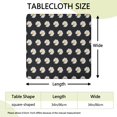 thumbnail image 2 of Black Daisy Flower White Blooms Pattern Square Fitted Tablecloth with Elastic Edge,Square Table Cover,Washable Elastic Table Cover for Home Kitchen Party Decor 34"x34", 2 of 6
