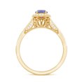 thumbnail image 2 of Rosec Jewels Tanzanite Engagement Ring with Halo - 1/2 Ct - Vintage Style Tanzanite Diamond Ring - AAA Grade - with Jewelry Box, 18K Yellow Gold, US 13.00, 2 of 9