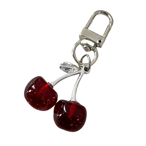UNTERING Keychain Cherries Charm Keychain Sparkling Multifunctional Crystal Accessory for Purses Backpacks and Car Women's