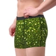 thumbnail image 2 of Gukieu Green Glitter Sparkle Print Men's Boxer Briefs, High Elastic Moisture Wicking Boxer Briefs Underwear-Medium, 2 of 5