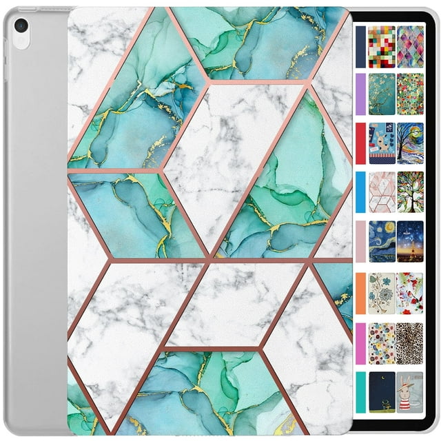 iPad Pro 12.9 2e Gén. 2017 Étui Rigide Imprimé A1670 MQDC2LL/A MQDD2LL/A MQDA2LL/A A1671 MP6H2LL/A MP6J2LL/A MP6G2LL/A MPL02LL/A MPL12LL/A MPKY2LL/A A1821 MQEF2LL/A MQEK2LL/A - Marbre Vert