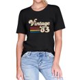 thumbnail image 3 of QAFOPEH Women Vintage'83 Print Tee Shirt Short Sleeve Crewneck Graphic Top, 3 of 7