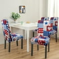 thumbnail image 4 of Dining Room Independence Day Chair Covers Set of 4,4th of July Plaid Stitching Dining Chair Cover,Elastic Removable and Washable Dining Chair Cover,Suitable for 4th of July Kitchen Dining Room Decor, 4 of 6