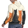 thumbnail image 6 of Uemuo Four Cats Watching Rain Pattern Men's Hoodie - Casual Pullover Hoodie with Kangaroo Pocket, Stylish Hooded Sweatshirt for Everyday Wear-XX-Large, 6 of 7