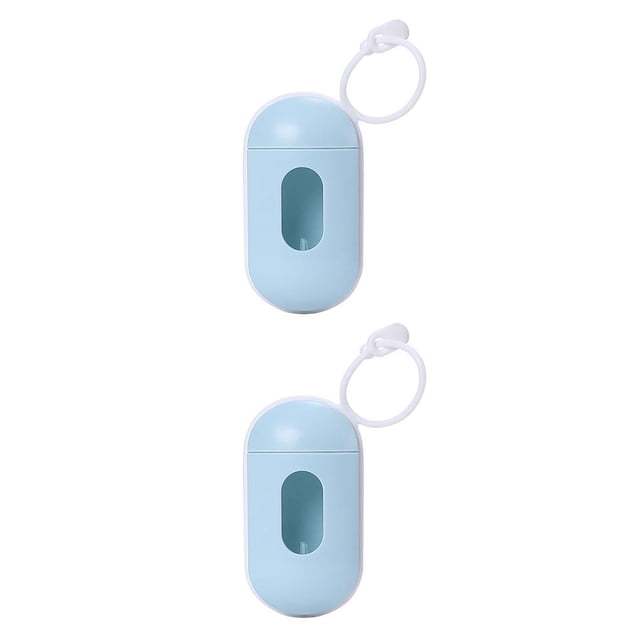 Methold Dispensador de bolsas de basura para mascotas, organizador de almacenamiento de reciclaje ABS portátil, bolsas de basura, accesorios de limpieza Azul 2piezas Methold CBP209818