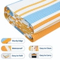 thumbnail image 6 of HIWEAVER 9' x 18' Yellow/Green Outdoor Rug PP Plastic Straw Woven Waterproof Patio Rug with Border Portable Outside Carpet for Balcony Deck Picnic Garden Decor, 6 of 7