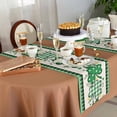 thumbnail image 6 of Table Runner 90 Inches Long for Kitchen Dining, St. Patrick's Day, Dresser Scarf Farmhouse, Dining Table Decorations for Wedding/Parties, Green Shamrock Farmhouse Plaid Eucalyptus 13 x 90 In, 6 of 9