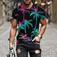thumbnail image 2 of snilers Big and Tall T Shirts for Men Stretchy Crew Neck Casual Tops Summer Beach Hawaii Palm Graphic Print Athletic Muscle Tees Pullover, 2 of 5