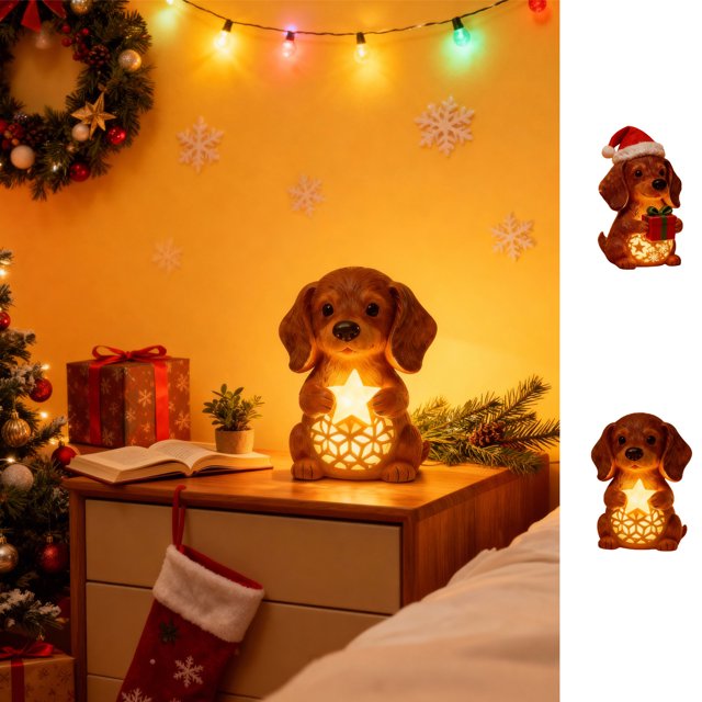 Luz decorativa perro adorable, luces de Navidad, decoracin de escritorio, dormitorio, ambiente navideño, luces LED, decoracin de Navidad, luces decorativas, luces de escritorio, luz