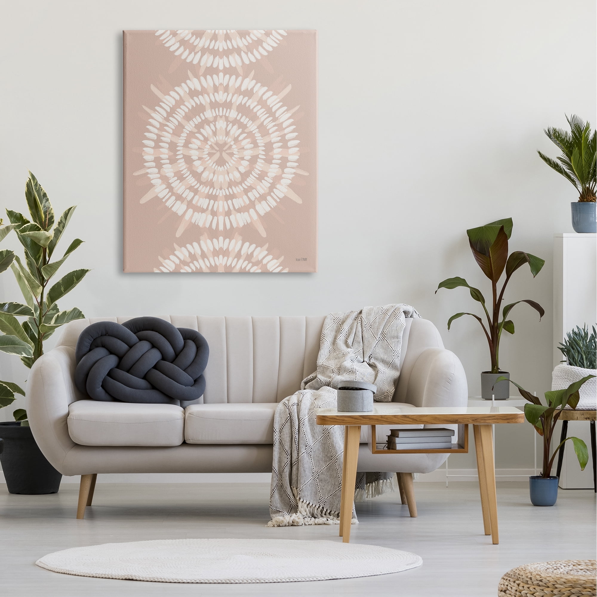 House Fenway Geometric Rose Gold Mandala Boho Flower Design 36 in x 48 in Painting Canvas Art Print, by Stupell Home Décor