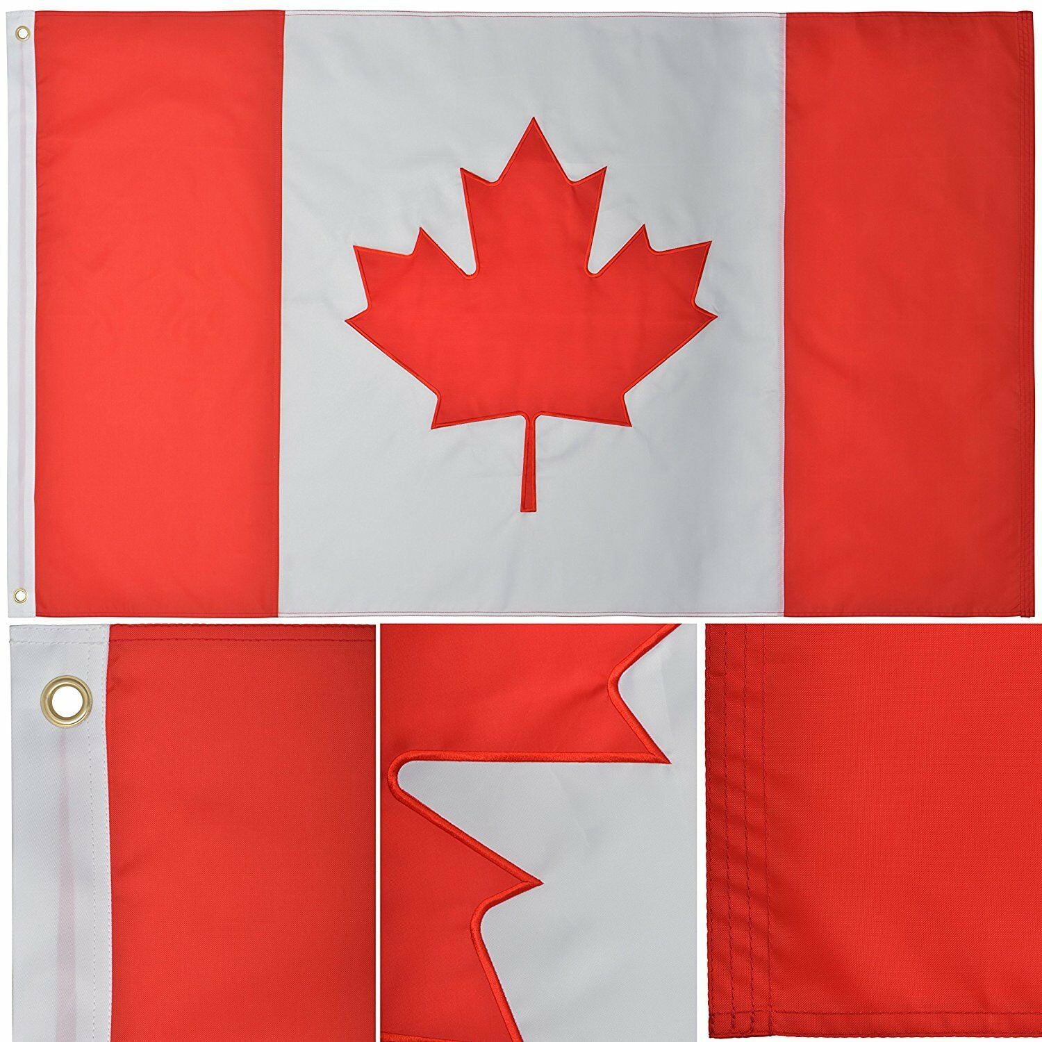 Nylon 210D Canada Canadian Flag 3x5 House Banner with Clips 