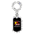 thumbnail image 1 of Who Raised A Firefighter Stainless Steel or 18k Gold Premium Swivel Dog Tag Keychain, 1 of 8