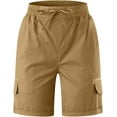 thumbnail image 4 of Women Cargo Shorts Summer Loose Hiking Shorts With Pockets Womens plus Size Denim Shorts, 4 of 7