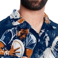 thumbnail image 5 of Football Men's Casual Spread Collar Hawaiian Short Sleeve Button Down Summer Beach Tops, 5 of 6