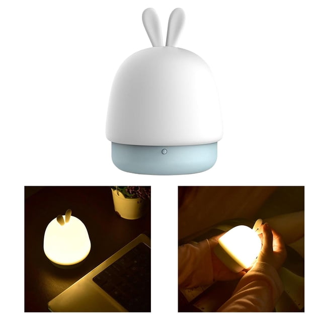 Luz para Linda Lámpara de Dibujos Animados de Silicona Luz para Bebés para , , Niñas Y Adultos Conejo azul Colco luz de noche para niños