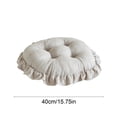 thumbnail image 3 of Boho Cotton Round Chair Cushions for Dining Chairs, Farmhouse Rustic Ruffled Chair Pads, Soft Comfortable Seat Stool Cushions for Kitchen Chairs Home Decor (Khaki,Diameter 15.8"), 3 of 6