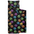 thumbnail image 2 of Monster Cartoon Truck Black Pattern Teens Toddler Nap Mat with Pillow, Sleeping Mat Bag for Preschool Daycare 59"x22", 2 of 6