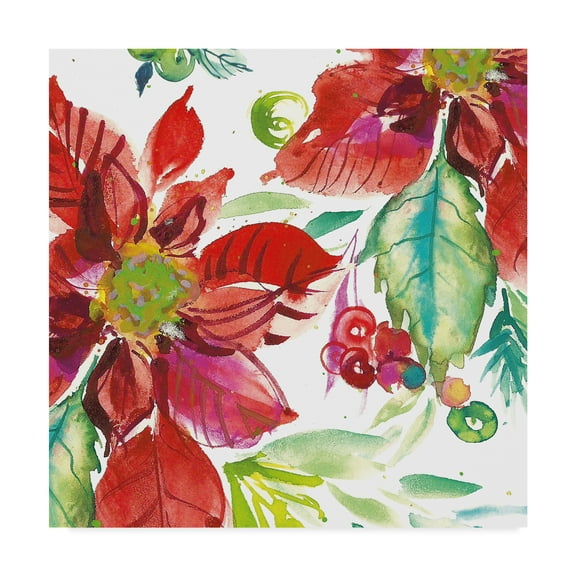 Trademark Fine Art 'Poinsettia Pretty II' Canvas Art by Kristy Rice