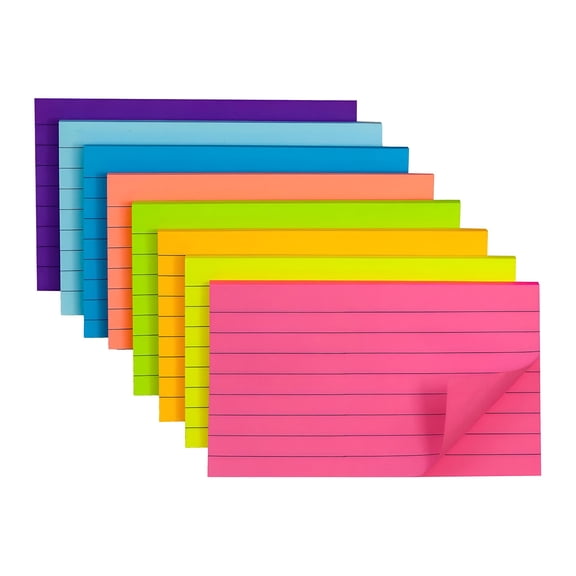 CCOCC Lined Sticky Notes 3x5 in Post 8 Self Sticky Notes Pad Its Bright Colorful Rectangle Sticky Notes for Office Home Meeting 50 Sheets/pad 8 Pads