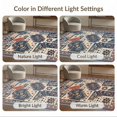 thumbnail image 7 of ODIKA 3'x5' Beige Blue Orange Geometric Mosaic Pattern Washable Throw Rug Intricate Abstract Design with Bold Shapes for Entryway, Kitchen, Mudroom, Stain Resistant, Low Profile, Non-Slip, 7 of 7