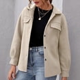 thumbnail image 5 of Uhndy Jackets for Women, Women Ladies Solid Lapel Cardigan Long Sleeve Coat Buttons Shirt Outerwear Winter Coats Christmas Gifts for Women, 5 of 6