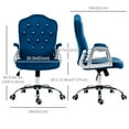 thumbnail image 3 of Vinsetto Chaise de Bureau Capitonnée avec Hauteur Réglable et Fonction d'Inclinaison, Bleu, 3 of 10