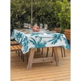 thumbnail image 3 of Outdoor Tablecloth with Umbrella Hole for Patio/Picnic/Party/Camping, Teal Palm Tree Waterproof Table Cloth Rectangle Table Cover Washable, Coastal Trees Summer Tropical Botanical (52"x 70"), 3 of 9
