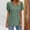 A02502-Green, variant on CALAFEBILA Summer Tops for Women Puff Sleeve Women's Shirts And Blouses,Ladies Fashion Solid Color Blouse Summer Pleated V Neck Loose Breathable Women's Tops