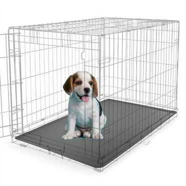 Skywin Dog Crate Tray Mat - 28 x 42 Inch Dog Crate Tray Mat, Silicon Dog Crate Pan Mat, Non-Slip Dog Kennel Tray Mat Compatible With MidWest Large Dog Crate Tray Mat (Grey)