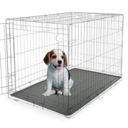 Skywin Dog Crate Tray Mat - 28 x 42 Inch Dog Crate Tray Mat, Silicon Dog Crate Pan Mat, Non-Slip Dog Kennel Tray Mat Compatible With MidWest Large Dog Crate Tray Mat (Grey)