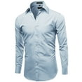 thumbnail image 2 of Men's Classic Fit Long Sleeve Wrinkle Resistant Button Down Premium Dress Shirt (Sky Blue,S), 2 of 4