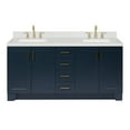 thumbnail image 2 of ARIEL Taylor 72 Inch Double Rectangle Sink Bathroom Vanity With Carrara White Quartz Countertop 1.5 Edge In Midnight Blue, 2 of 7