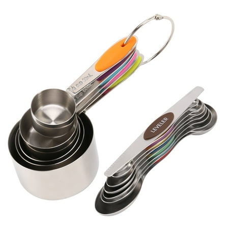 

13Pcs Measuring Cups and Magnetic Measuring Spoons Set Professional Durable Kitchen Measuring Set for Liquid Wet Dry
