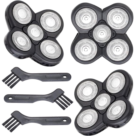 BOEEA 3 Pack Blades Refills Compatible with Freebird Shaver, 5 Blades Shaver Replacement Head for Bald Men