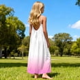 thumbnail image 4 of ATOGUTA Tween Girl Dresses Boho Spaghetti Strap Summer Vacation Beach Bodycon Maxi Dress Size 5T-14. Hot Pink, 4 of 6