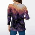 thumbnail image 6 of WTOBBY Women's Halloween Printed V-Neck Loose Shirt with 3/4 Sleeve, Casual Button Detail T-Shirt Top for Fall Season, Comfortable Fashion Apparel and Daily Wear,Purple 2XL, 6 of 6