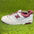 thumbnail image 3 of New Balance 550 Mens Size 10.5 White Burgundy Athletic Walking Shoes Sneakers, 3 of 6