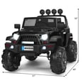 thumbnail image 2 of Costway 12V Kids Ride On Truck RC Car w/ LED Lights Music Trunk Black, 2 of 10