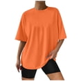 thumbnail image 2 of Womens T Shirts Summer Tops 2025 Solid Color Short Sleeve Crewneck Regular Fit Casual Tees Tshirts Shirts for Women, 2 of 5