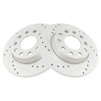 TRQ Rear Performance Brake Rotors Set Premium G-Coated Fits Select 2002-2006 Audi A4 A4 Quattro