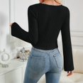 thumbnail image 4 of Women'S Y2k Aesthetic Trendy Long Sleeve Shirt Cute Ruched Drawstring Slim Fit Pullover Tops Y2k Clothes, 4 of 7
