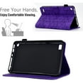 thumbnail image 2 of Embossed Folio Flip Smart Case for Amazon Fire HD 7 2019/2017/2015, Premium PU Leather Kickstand Card Slots Magnetic Auto Sleep / Wake with Pen Slot Case for Fire HD 7 2019/2017/2015, Purple, 2 of 5