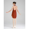 thumbnail image 5 of ZDHoor Girls Chiffon Lyrical Contemporary Dance Leotard Dress Ruched Sleeveless Dance Dress Burgundy 6, 5 of 7