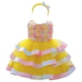 thumbnail image 1 of HAWEE Robe Fleurie pour Bébés Filles Robe de Princesse pour Enfants Volants Fête Mariage Tutu Robe de Concours avec Bandeau, 1 of 7