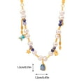 thumbnail image 2 of Collar Ganfancp Mujeres Geométrico Corazón Circón Colgante Perla Piedra Natural Liquidación 1X, 2 of 6