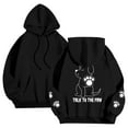 thumbnail image 3 of Cnbwig Women's Sweatshirts Trendy Hoodie Oversized Hooded Dog Paw Printed Sweatshirt Long Sleeve Pullover Soft Loungewear Streetwear Top Shirts Tops Casual Blouses A-Black L, 3 of 6