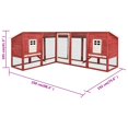 thumbnail image 4 of vidaXL Outdoor Rabbit Hutch with Run Red and White Solid Fir Wood, 4 of 5